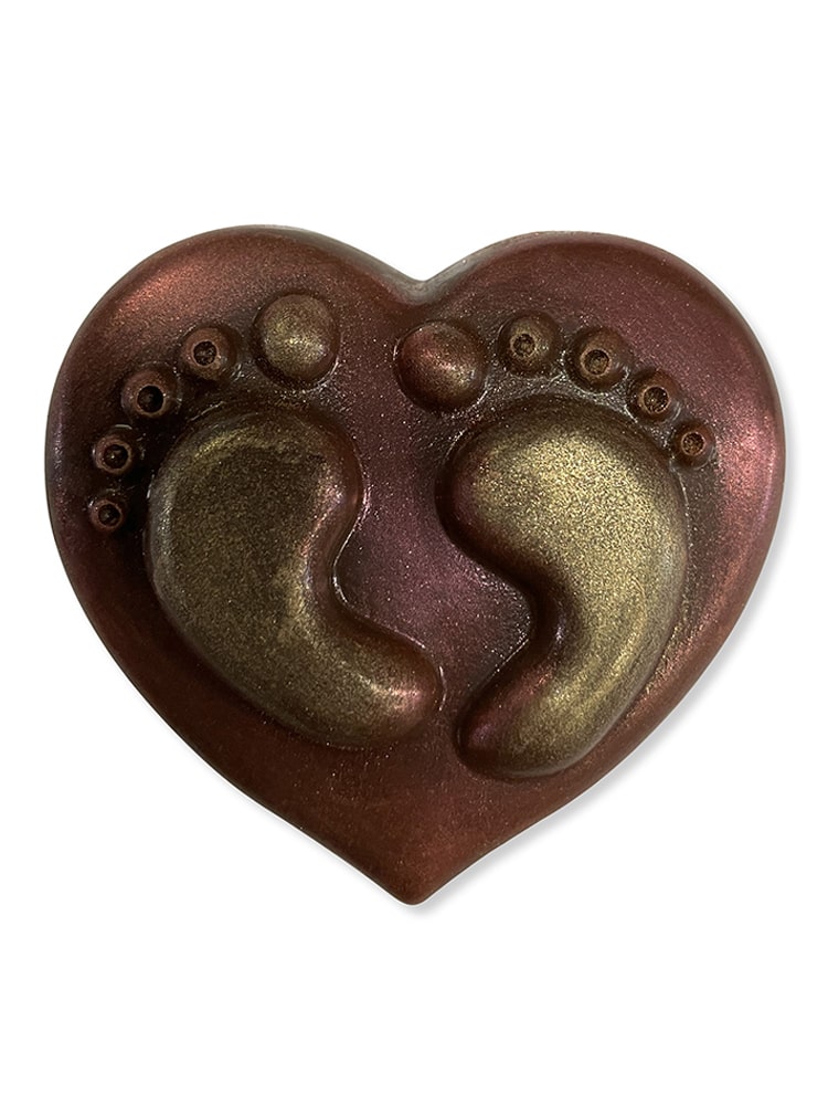 Baby Feet Heart - Dark, Milk Chocolate or Rocky Road - Gift Box