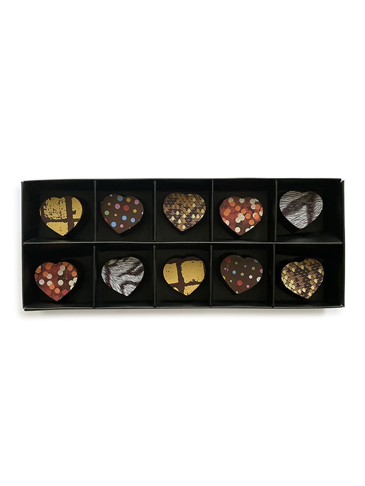 Heart Box - Dark Chocolate 67% w Liqueur - 10 Piece