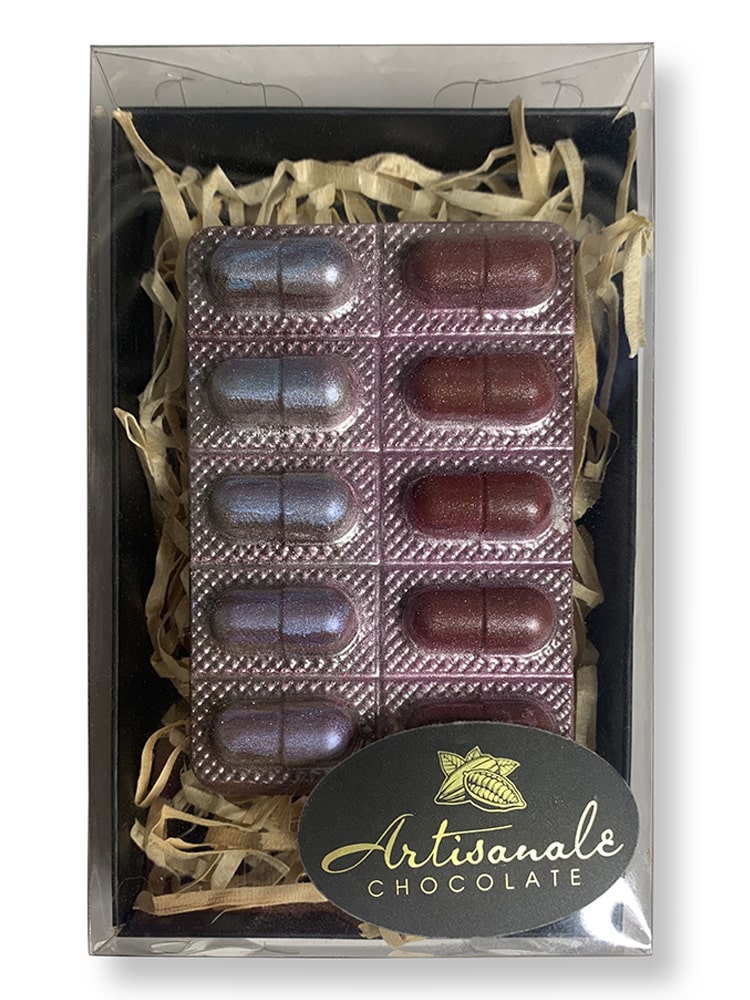 Pill Case - Dark, Milk Chocolate or Rocky Road - Gift Box